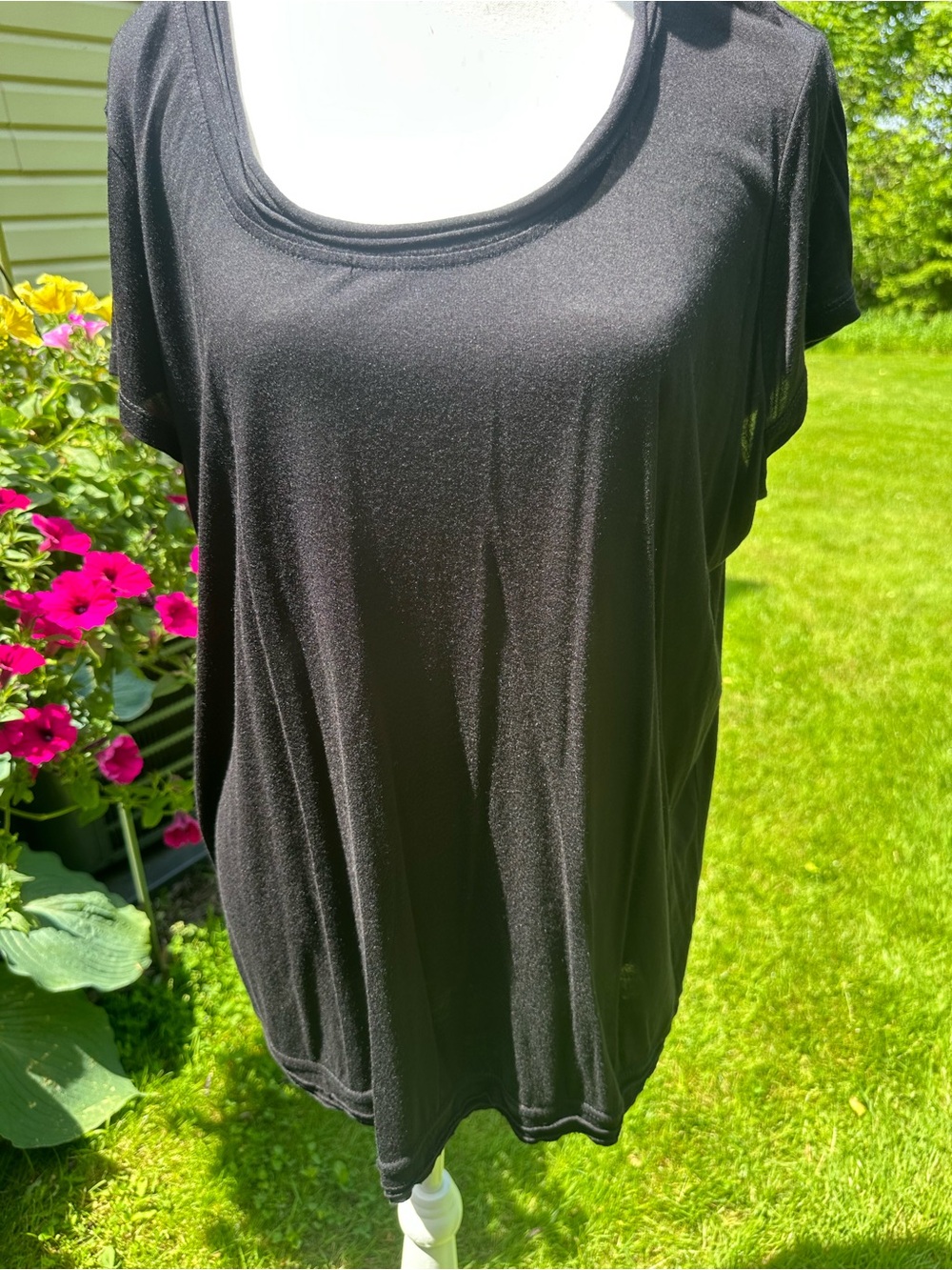 Philosophy Basic Scoop Neck Women's Top - Black 1x